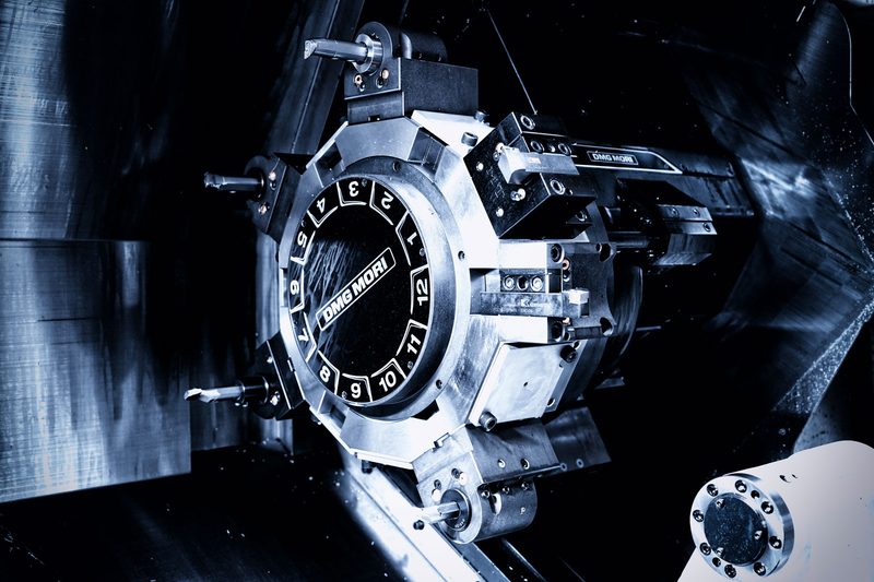 IAMETECH, the workshop — The tool turret of a lathe.