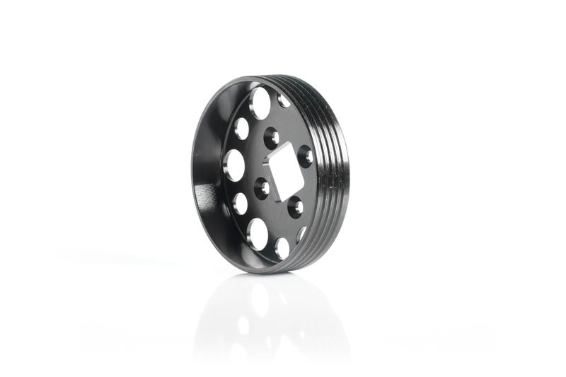IAMETECH, product still life — A burnished, drilled drum.