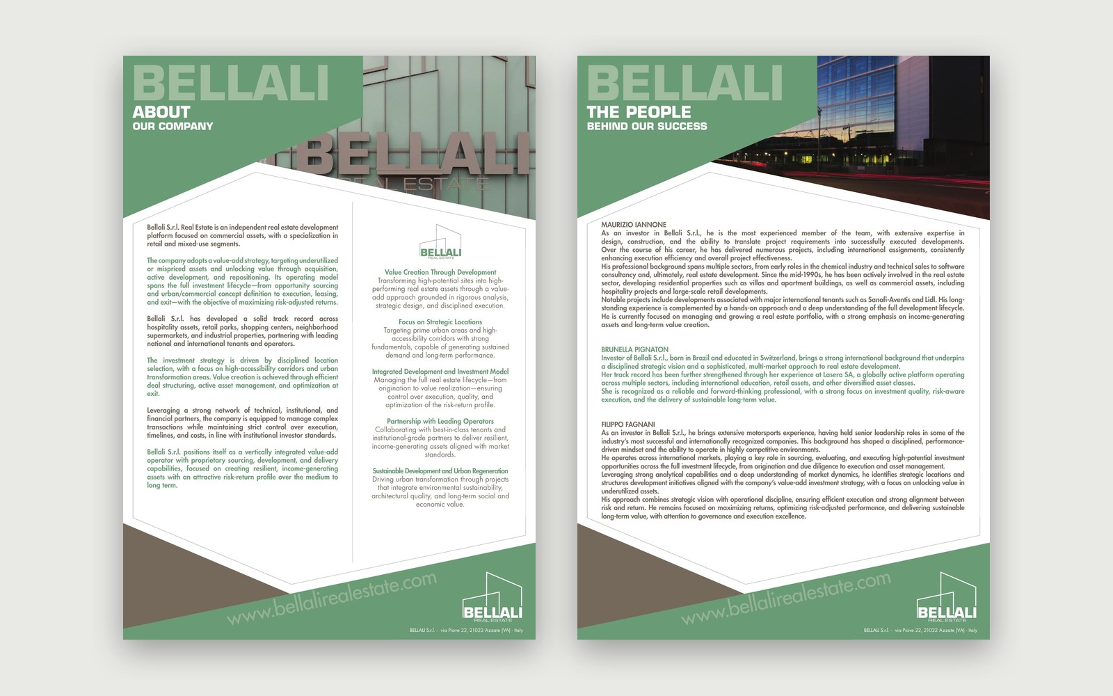 Bellali Real Estate — 2026 Portfolio — The pages on the company and the people.