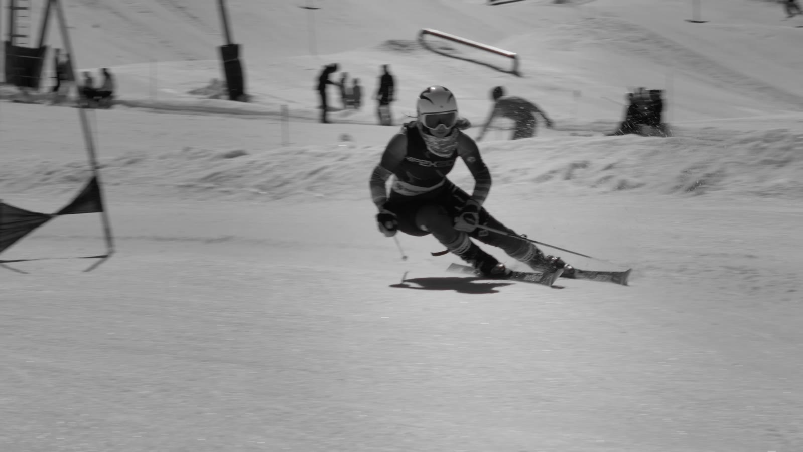 Carlotta Pignaton — On the slope between the gates, in the black-and-white section.