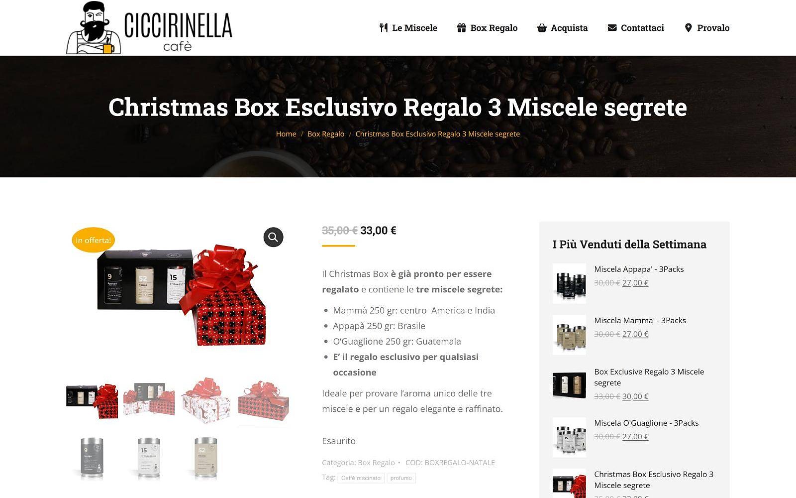 Ciccirinella Café — Il Christmas Box: le tre miscele in un'unica confezione, anche in versione natalizia.