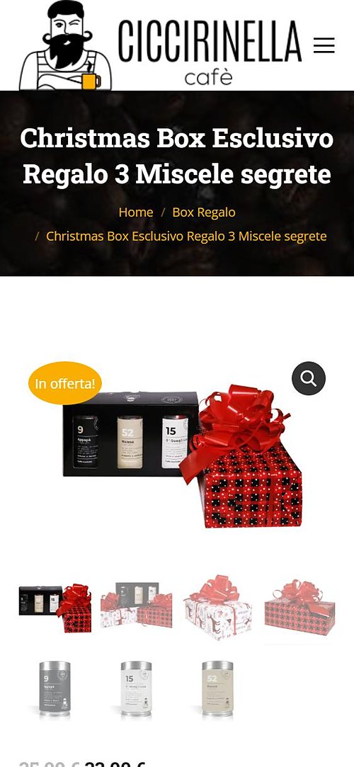 Ciccirinella Café — La scheda del Christmas Box su telefono.