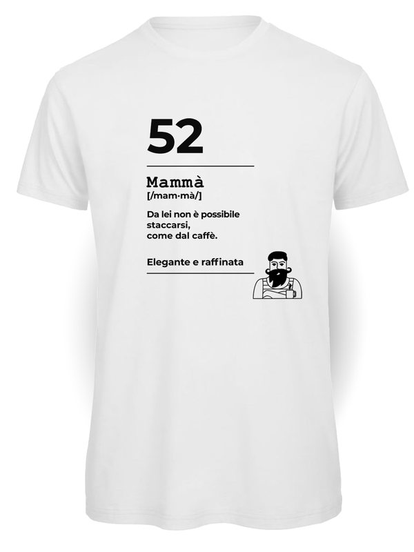 Ciccirinella Café — T-shirt — 52 Mammà, bianco, vinile nero