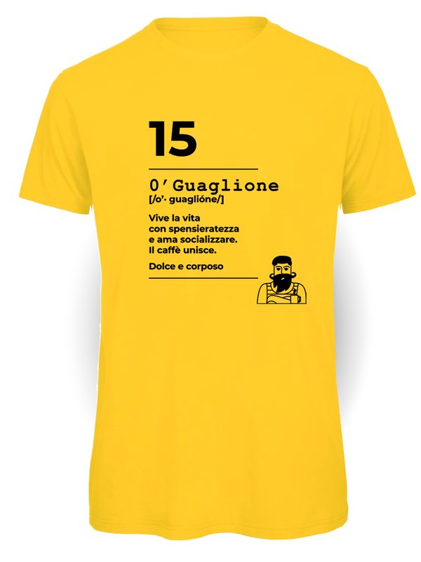 Ciccirinella Café — T-shirt — 15 O'Guaglione, giallo, vinile nero