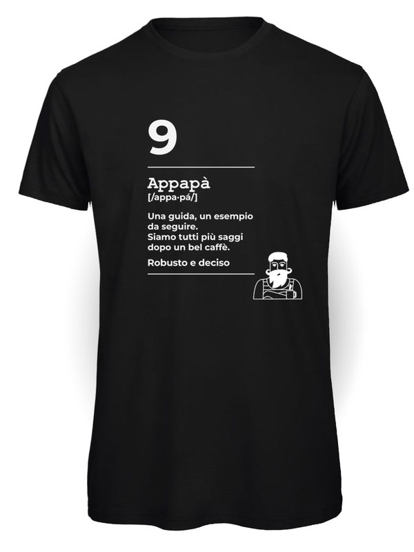 Ciccirinella Café — T-shirt — 9 Appapà, nero, vinile bianco