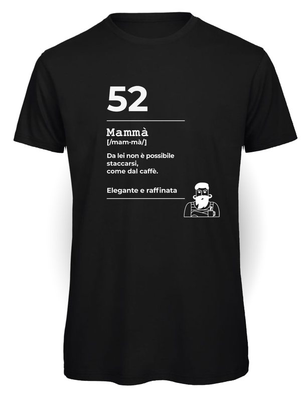 Ciccirinella Café — T-shirt — 52 Mammà, nero, vinile bianco