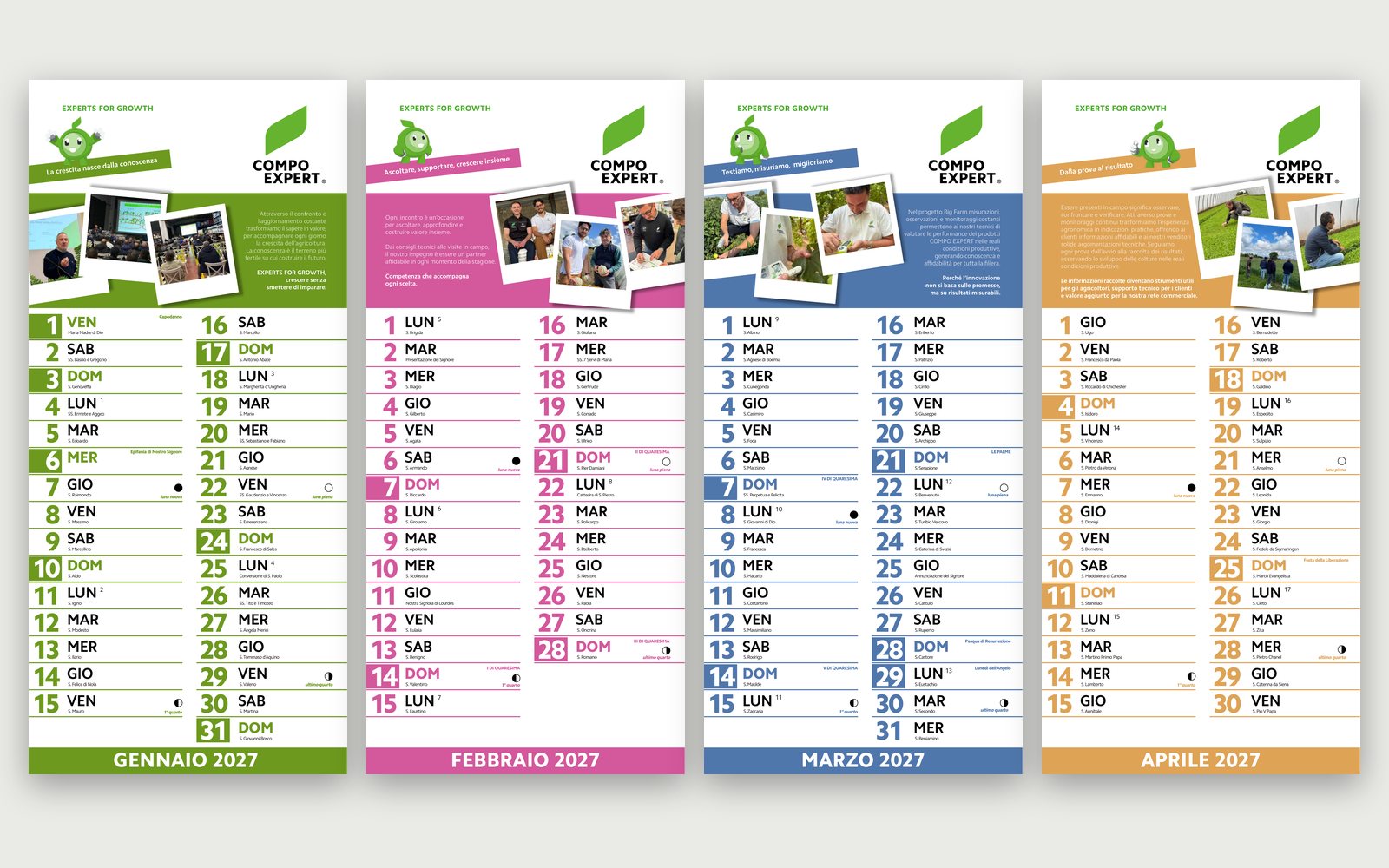 COMPO EXPERT — 2027 Calendar — January to April: knowledge, listening, measurements, field trials.
