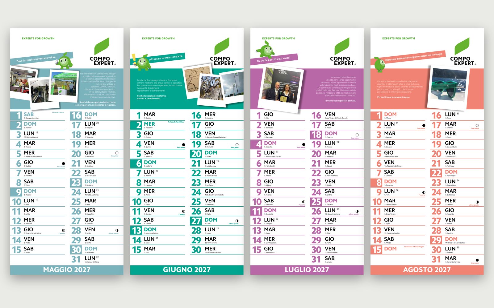 COMPO EXPERT — 2027 Calendar — May to August: relationships, climate, greener cities, the summer break.