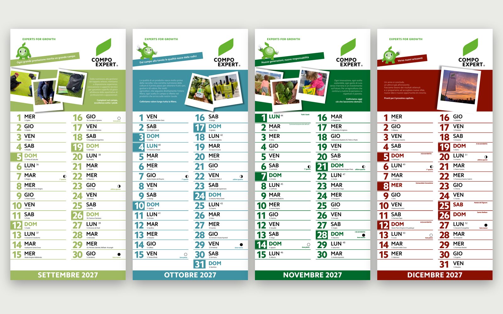 COMPO EXPERT — 2027 Calendar — September to December: turf, the supply chain, the next generations, the new year.