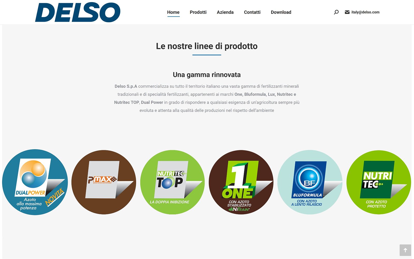Delso — The product lines on the home page.