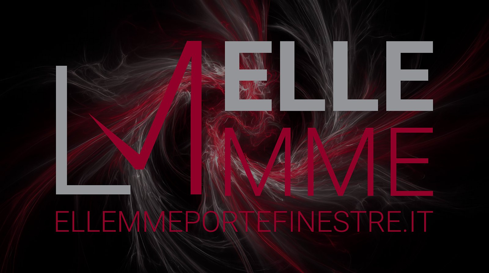 Ellemme — Ellemme's desktop background: the mark on black with red and grey filaments.