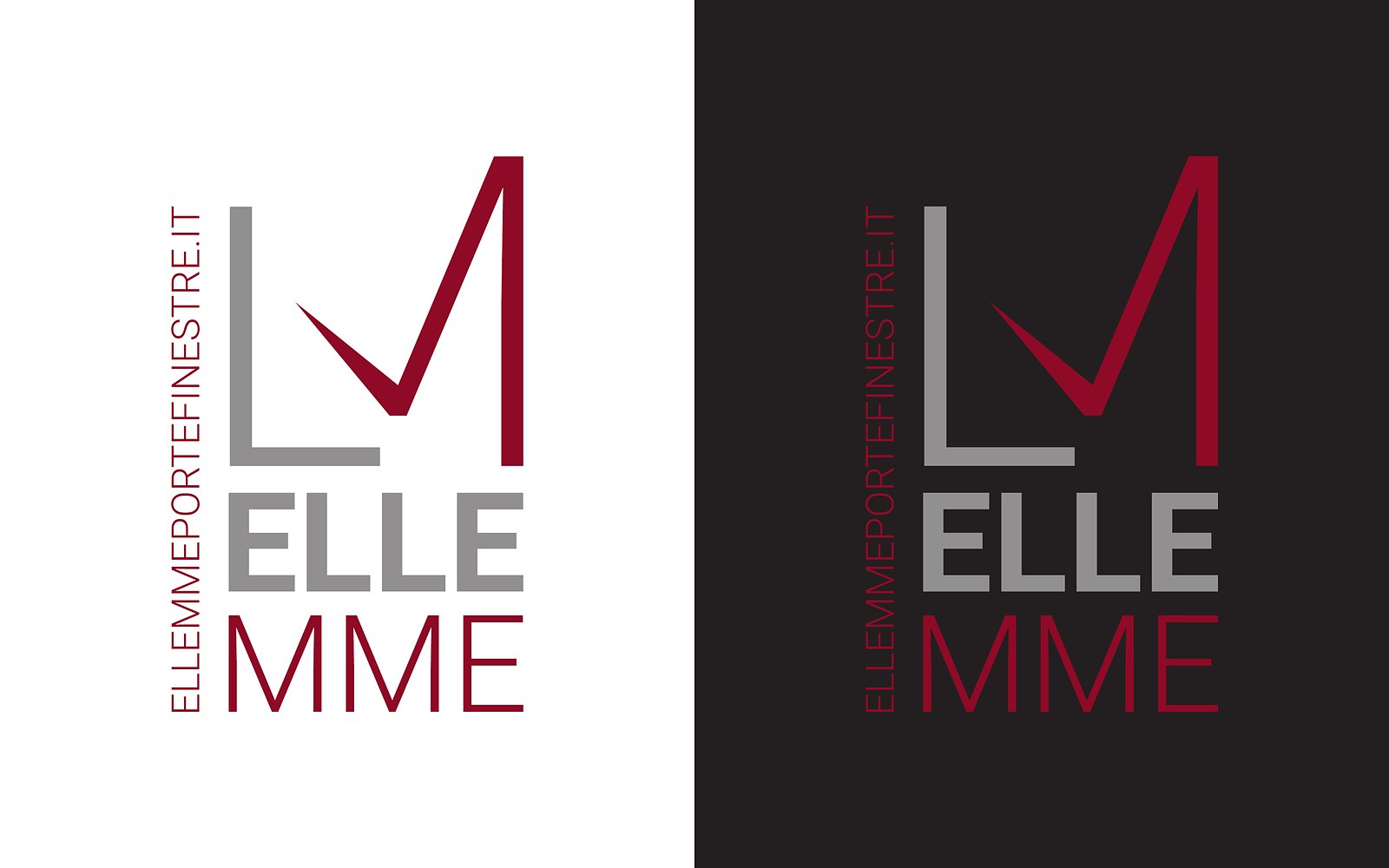 Ellemme — Il marchio nella versione verticale, in positivo e in negativo.