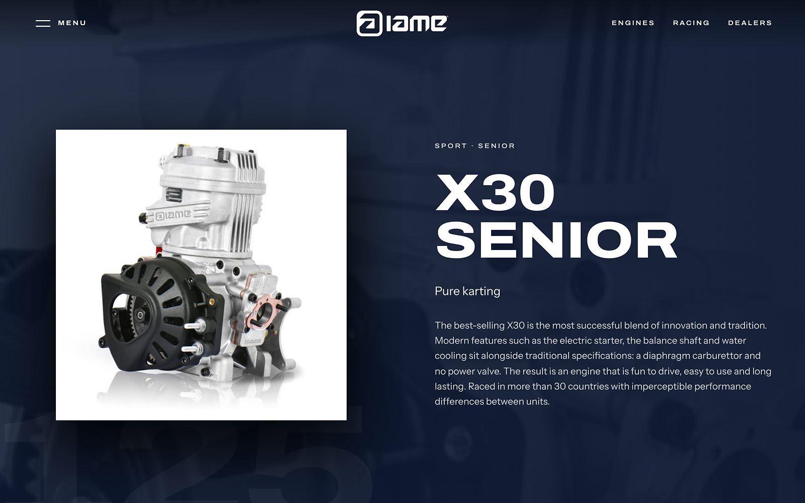 IAME Karting — The X30 Senior page: full technical data, manuals, data sheets and homologation forms.