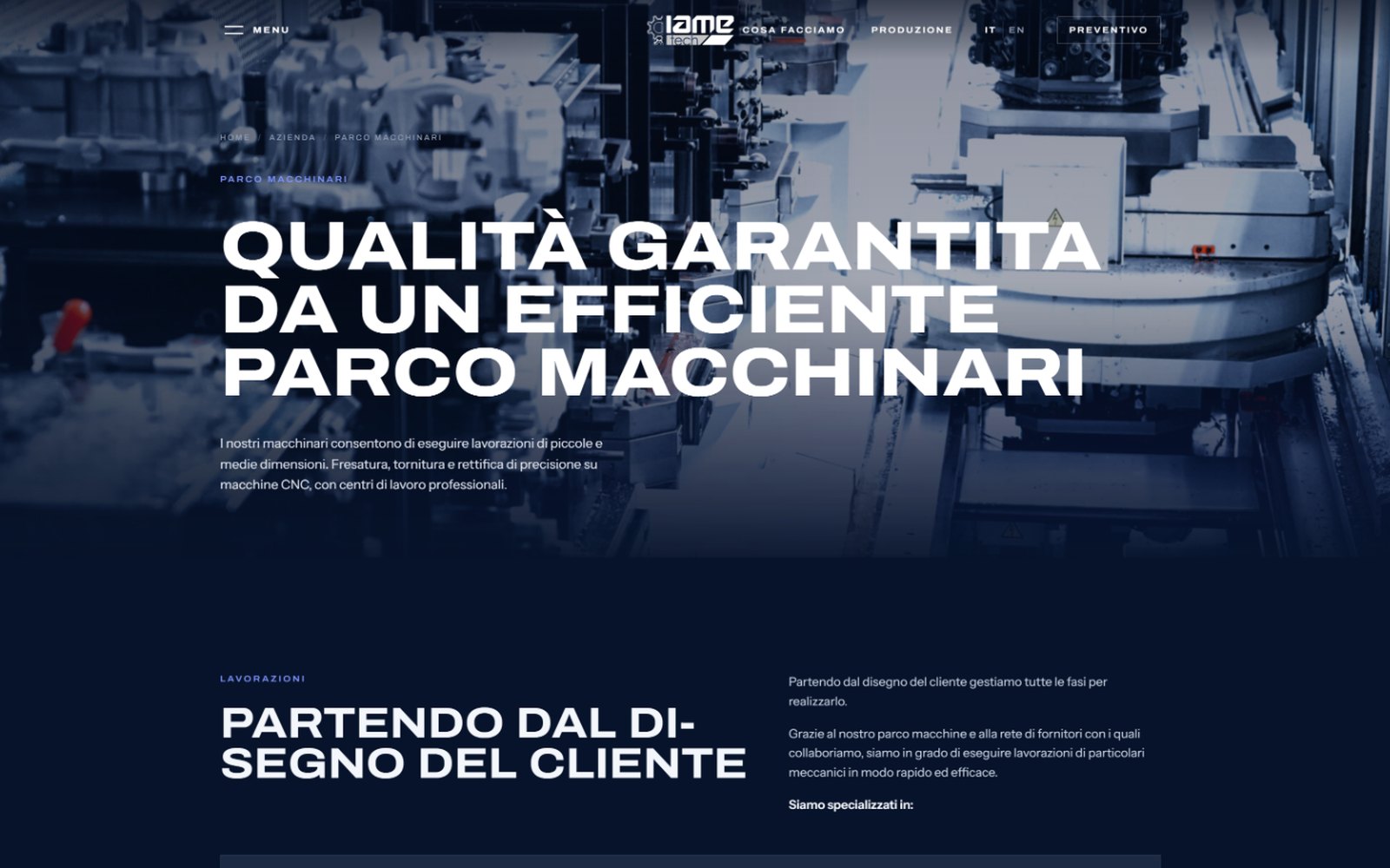 IAMETECH — The machine fleet: processes, services, marking and punching.