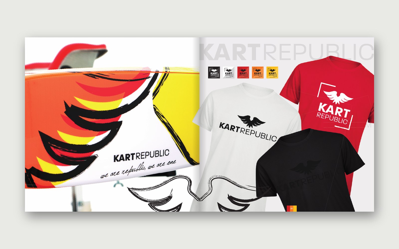 Kart Republic — Brochure — Il capitolo Crew texture: livrea e t-shirt.