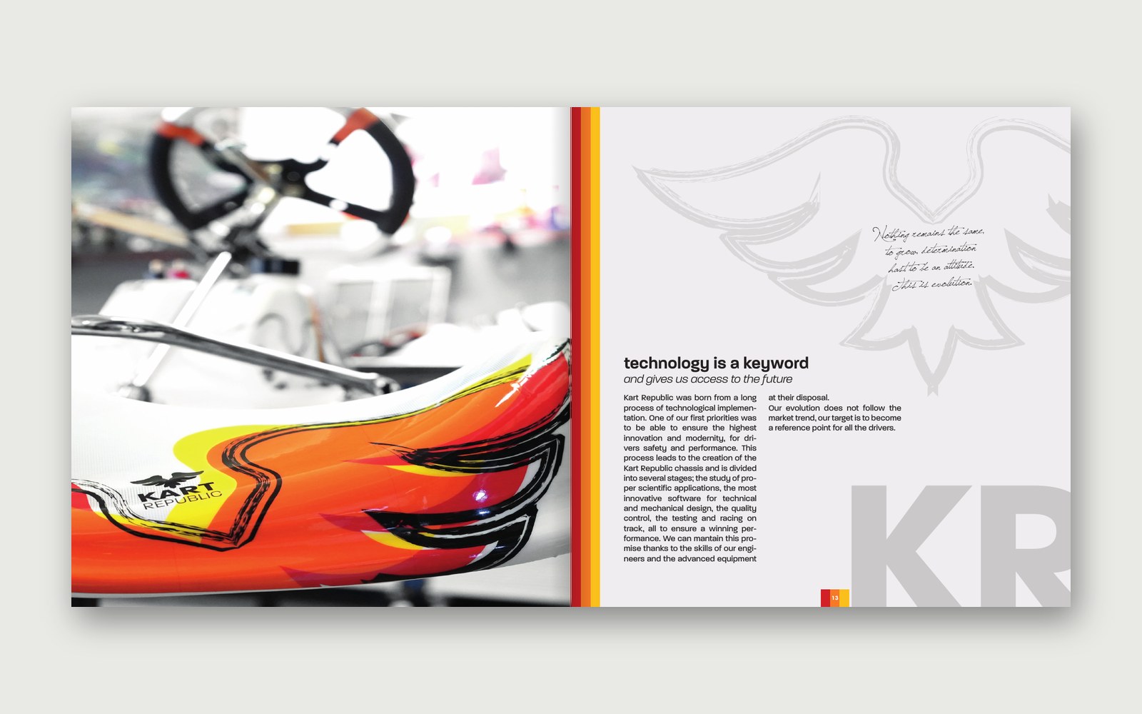 Kart Republic — Brochure — Technology is a keyword: testo e fotografia.