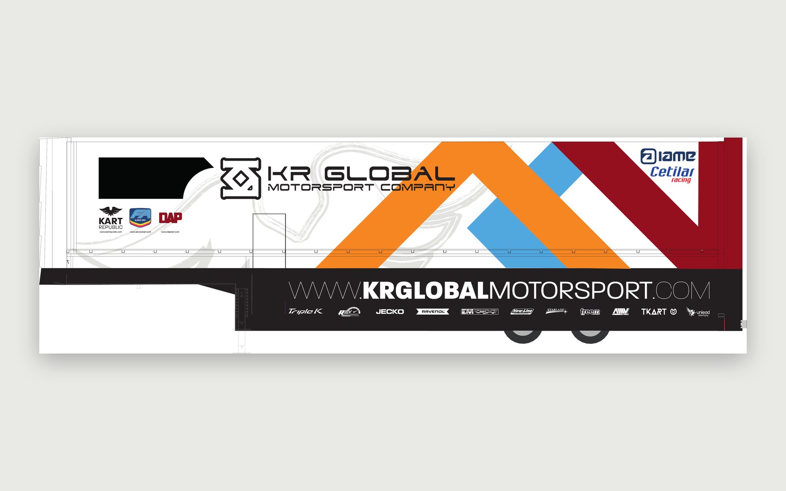 Kart Republic — Semi-trailer — The right-hand side of the semi-trailer.