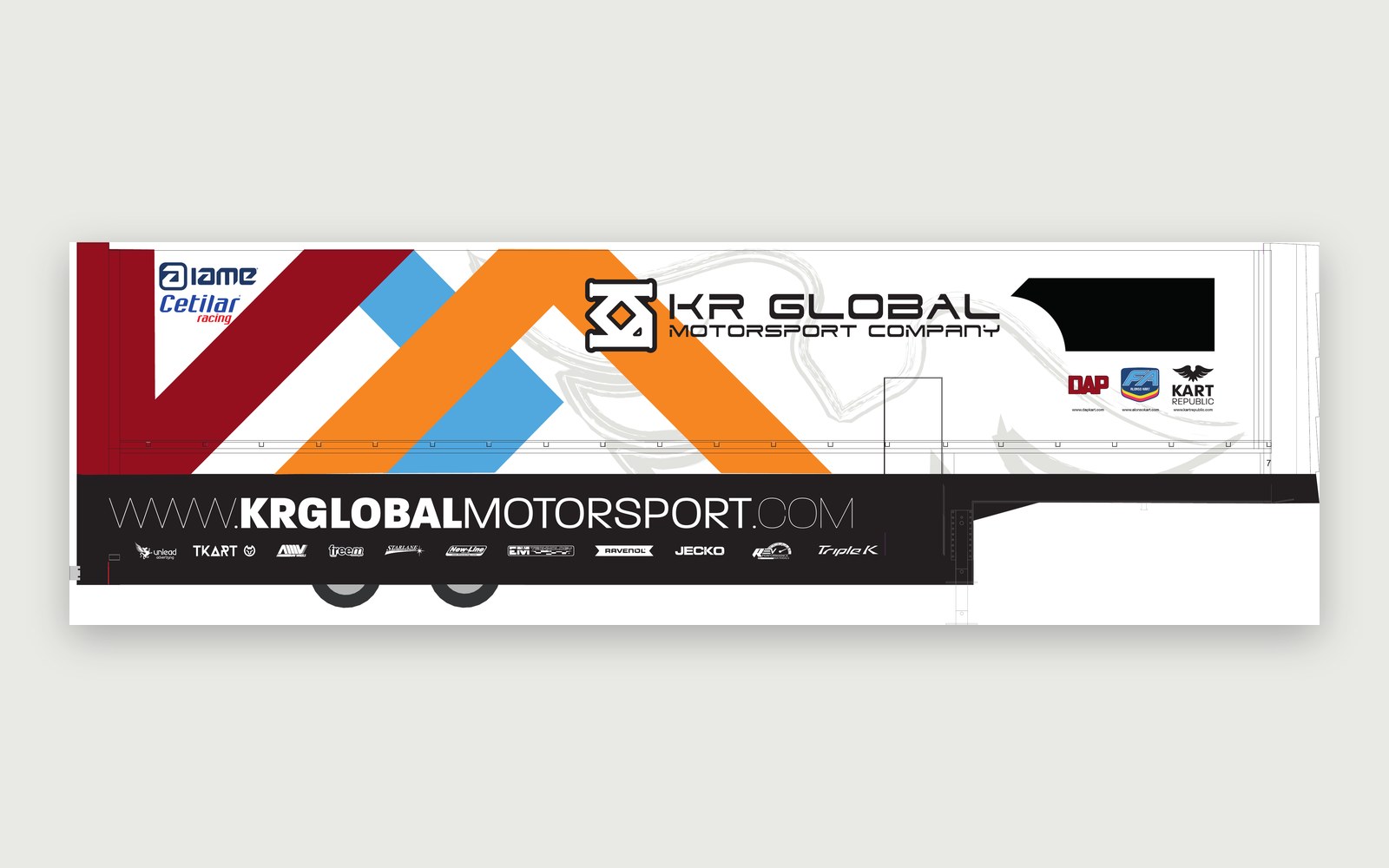 Kart Republic — Semi-trailer — The left-hand side, mirroring the right.