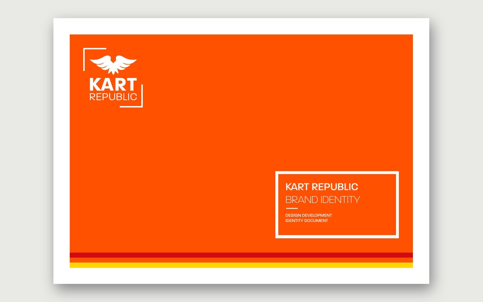 Kart Republic — The cover of the Kart Republic brand book.