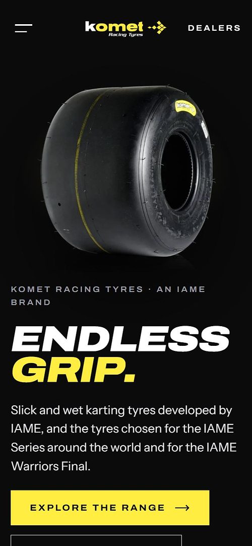 Komet Racing Tyres — La home su telefono.