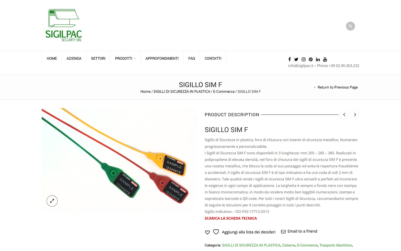 Sigilpac — La scheda del sigillo SIM F.