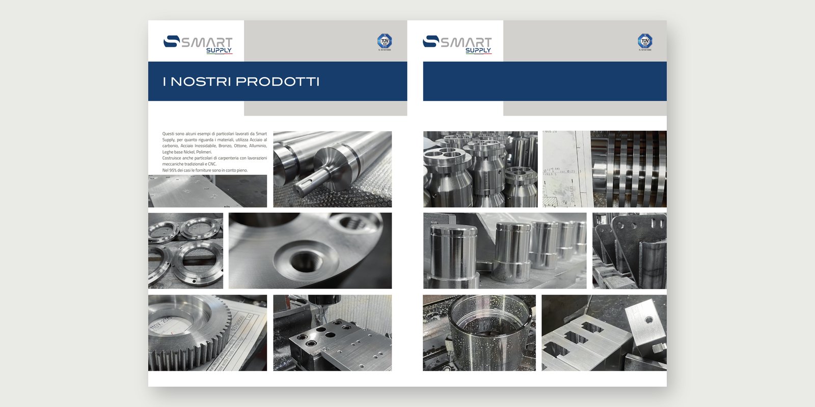 Smart Supply — Catalogue and brochure — Brochure: parts machined to drawing, photographed in the workshop.