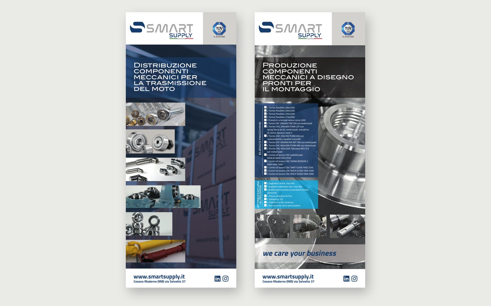 Smart Supply — Two 80×200 roll-ups, one for distribution and one for production to drawing.